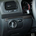 3 pezzi/set adesivo decorativo per cruscotto auto in fibra di carbonio per Volkswagen Scirocco 2009-2016, guida a sinistra, Dashboard Strip,Left Drive