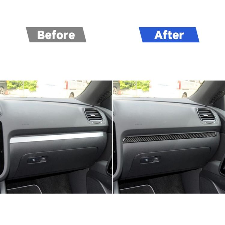 3 pezzi/set adesivo decorativo per cruscotto auto in fibra di carbonio per Volkswagen Scirocco 2009-2016, guida a sinistra, Dashboard Strip,Left Drive