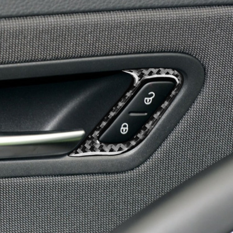 2 pezzi/set adesivo decorativo per telaio serratura portiera in fibra di carbonio per Volkswagen Scirocco 2009-2016, guida a sinistra, Door Lock Frame ,Left Drive