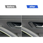 2 pezzi/set adesivo decorativo per telaio serratura portiera in fibra di carbonio per Volkswagen Scirocco 2009-2016, guida a sinistra, Door Lock Frame ,Left Drive