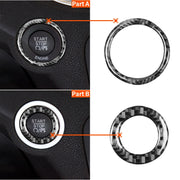 2 pezzi/set adesivi decorativi per interruttore di accensione per auto in fibra di carbonio per Dodge Challenger dal 2015 ad oggi, guida a sinistra, Ignition Switch