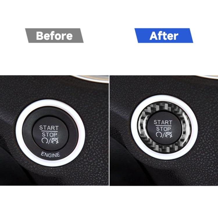 Adesivo decorativo interno per interruttore di accensione per auto in fibra di carbonio per Dodge Challenger dal 2015 ad oggi, guida a sinistra, Ignition Switch Inside