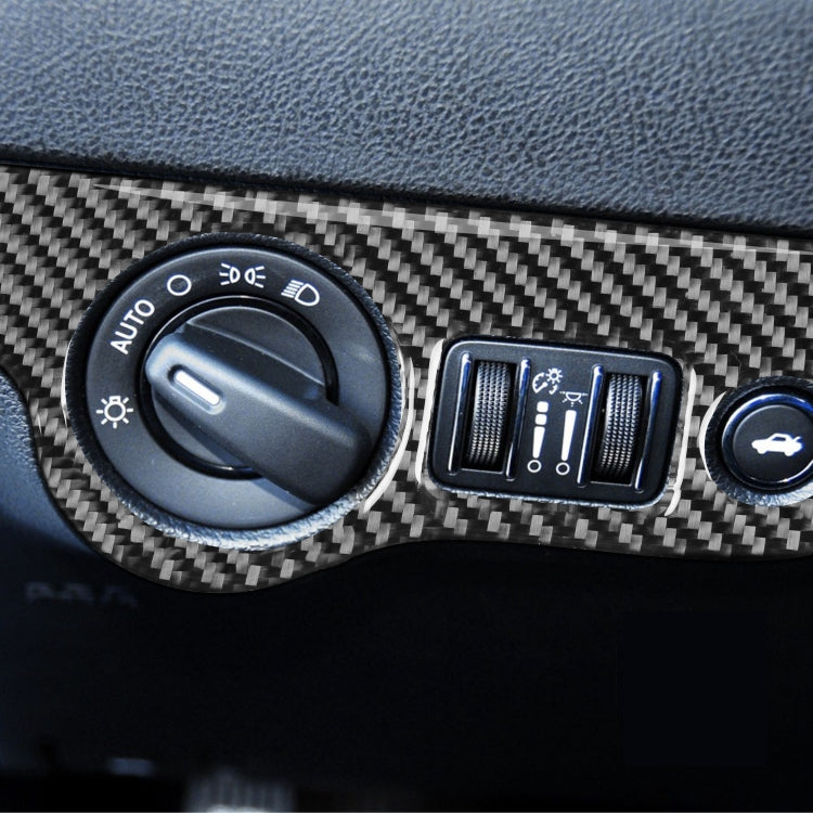 Adesivo decorativo per pannello interruttori fari per auto in fibra di carbonio per Dodge Challenger dal 2015 ad oggi, guida a sinistra, Headlight Switch Panel