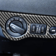 Adesivo decorativo per pannello interruttori fari per auto in fibra di carbonio per Dodge Challenger dal 2015 ad oggi, guida a sinistra, Headlight Switch Panel
