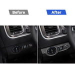 Adesivo decorativo per pannello interruttori fari per auto in fibra di carbonio per Dodge Challenger dal 2015 ad oggi, guida a sinistra, Headlight Switch Panel