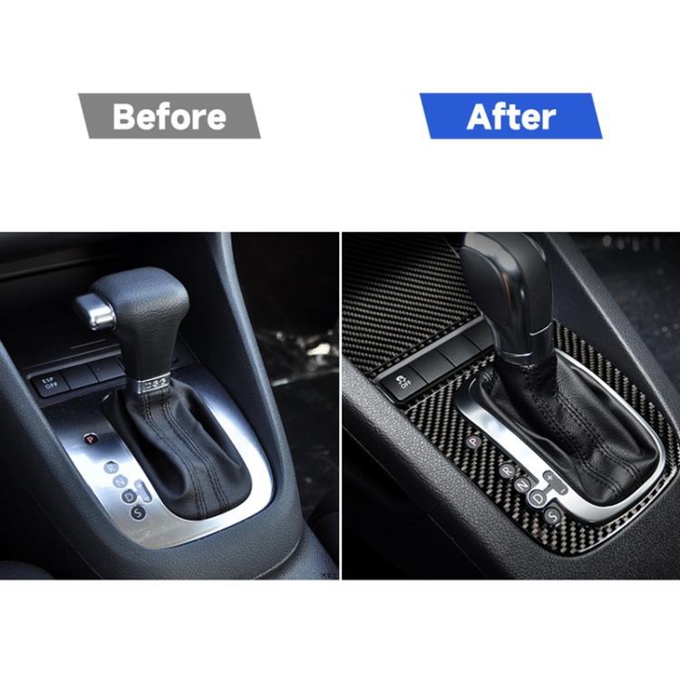 Adesivo decorativo Car Gear B in fibra di carbonio per Volkswagen Golf 6 2008-2012, guida a sinistra, Gear B, Left Driving