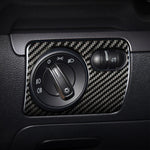 Adesivo decorativo per pannello interruttori fari per auto in fibra di carbonio per Volkswagen Golf 6 2008-2012, guida a sinistra, Headlight Switch Panel, Left Driving