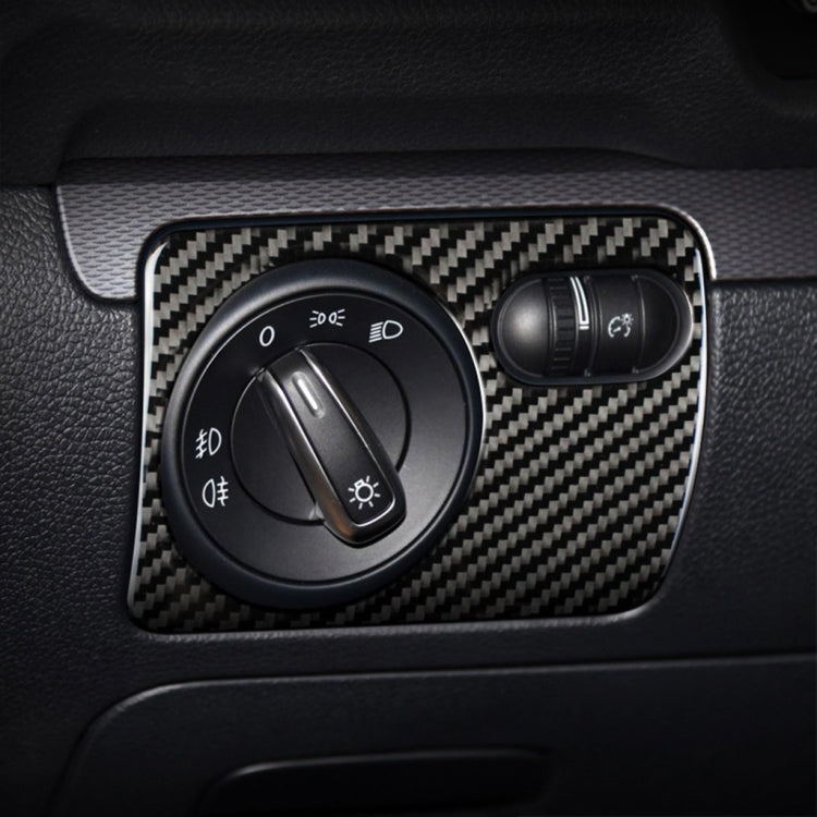 Adesivo decorativo per pannello interruttori fari per auto in fibra di carbonio per Volkswagen Golf 6 2008-2012, guida a sinistra, Headlight Switch Panel, Left Driving
