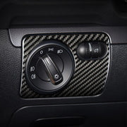 Adesivo decorativo per pannello interruttori fari per auto in fibra di carbonio per Volkswagen Golf 6 2008-2012, guida a sinistra, Headlight Switch Panel, Left Driving