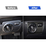 Adesivo decorativo per pannello interruttori fari per auto in fibra di carbonio per Volkswagen Golf 6 2008-2012, guida a sinistra, Headlight Switch Panel, Left Driving