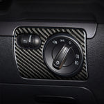 Adesivo decorativo per pannello interruttori fari per auto in fibra di carbonio per Volkswagen Golf 6 2008-2012, guida a destra, Headlight Switch Panel, Right Driving