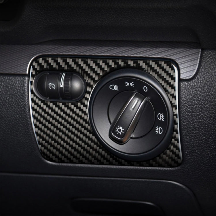 Adesivo decorativo per pannello interruttori fari per auto in fibra di carbonio per Volkswagen Golf 6 2008-2012, guida a destra, Headlight Switch Panel, Right Driving