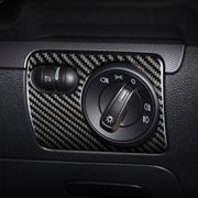 Adesivo decorativo per pannello interruttori fari per auto in fibra di carbonio per Volkswagen Golf 6 2008-2012, guida a destra, Headlight Switch Panel, Right Driving