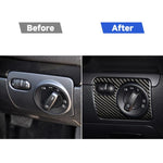 Adesivo decorativo per pannello interruttori fari per auto in fibra di carbonio per Volkswagen Golf 6 2008-2012, guida a destra, Headlight Switch Panel, Right Driving