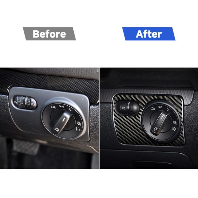 Adesivo decorativo per pannello interruttori fari per auto in fibra di carbonio per Volkswagen Golf 6 2008-2012, guida a destra, Headlight Switch Panel, Right Driving
