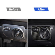 Adesivo decorativo per pannello interruttori fari per auto in fibra di carbonio per Volkswagen Golf 6 2008-2012, guida a destra, Headlight Switch Panel, Right Driving