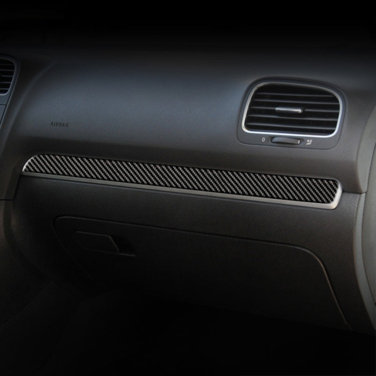 Adesivo decorativo per striscia di controllo centrale per auto in fibra di carbonio per Volkswagen Golf 6 2008-2012, guida a sinistra, Central Control Strip, Left Driving