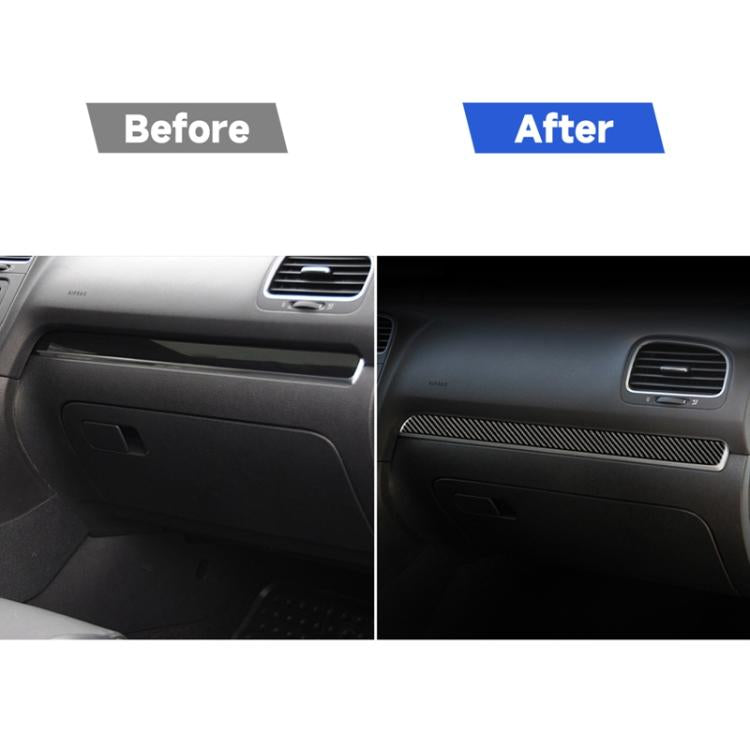 Adesivo decorativo per striscia di controllo centrale per auto in fibra di carbonio per Volkswagen Golf 6 2008-2012, guida a sinistra, Central Control Strip, Left Driving