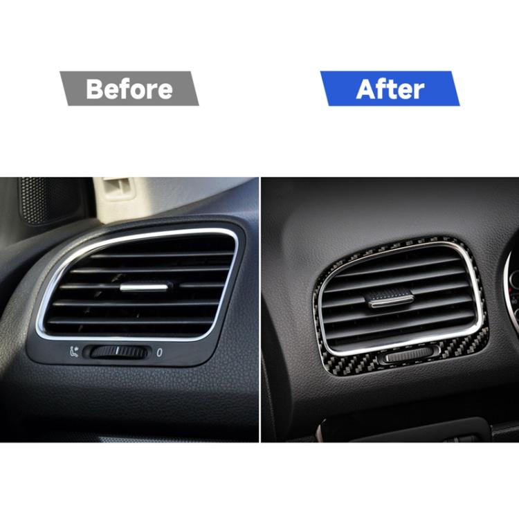 Adesivo decorativo per presa d'aria sinistra destra per auto in fibra di carbonio per Volkswagen Golf 6 2008-2012, Left Right Air Outlet