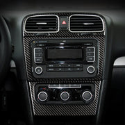 Adesivo decorativo per pannello CD per auto in fibra di carbonio per Volkswagen Golf 6 2008-2012, CD Panel