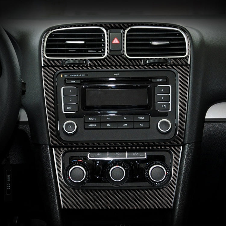 Adesivo decorativo per pannello aria condizionata per auto in fibra di carbonio per Volkswagen Golf 6 2008-2012, Air Conditioning Panel