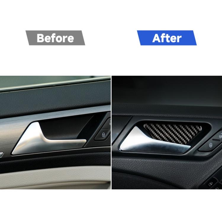Adesivo decorativo per pannello interno della ciotola della porta interna dell'auto in fibra di carbonio per Volkswagen Golf 6 2008-2012, Inner Door Bowl Panel