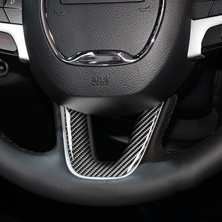 Adesivo decorativo per il mento del volante dell'auto in fibra di carbonio per Dodge Challenger dal 2015 ad oggi, guida a sinistra, Steering Wheel Chin