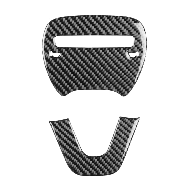 2 pezzi/set logo volante per auto in fibra di carbonio + adesivo decorativo per il mento per Dodge Challenger dal 2015 ad oggi, guida a sinistra, Steering Wheel Logo + Chin