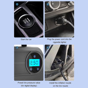 Stile pompa d'aria portatile per pneumatici per auto da 12 V: versione con display digitale, Digital Display Version