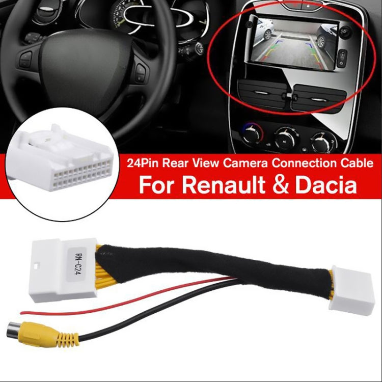 Cavo adattatore RCA per telecamera di parcheggio retromarcia con interruttore di ingresso video a 24 pin per auto Renault, For Renault