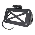 Portatarga retrò per moto American Cruise con luce, License Plate Holder