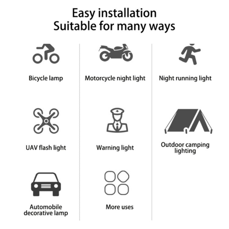 Luce stroboscopica multimodale super impermeabile per moto con telecomando wireless, Multi-Mode Strobe Light w
