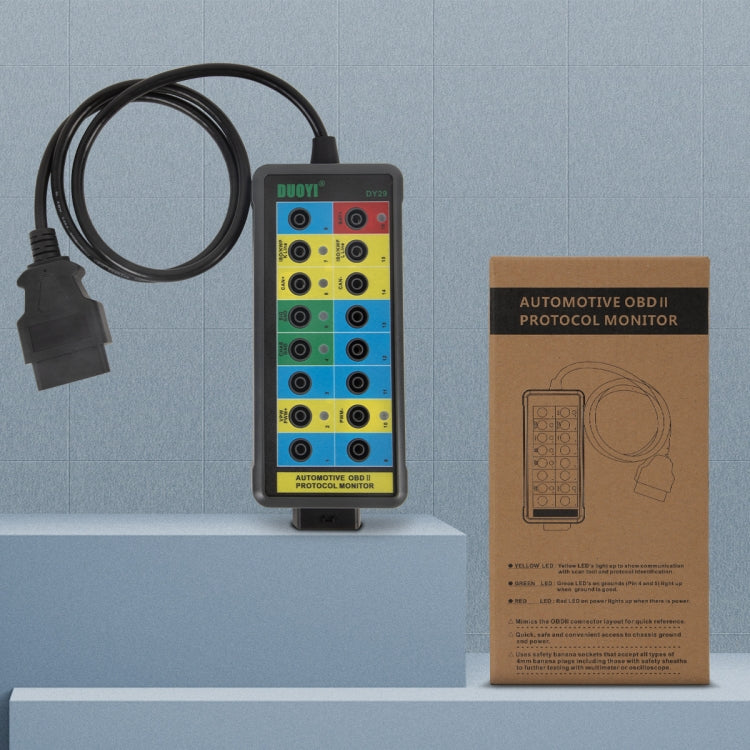 Tester per rilevatore di protocollo diagnostico OBD2 per auto DUOYI DY29, DY29