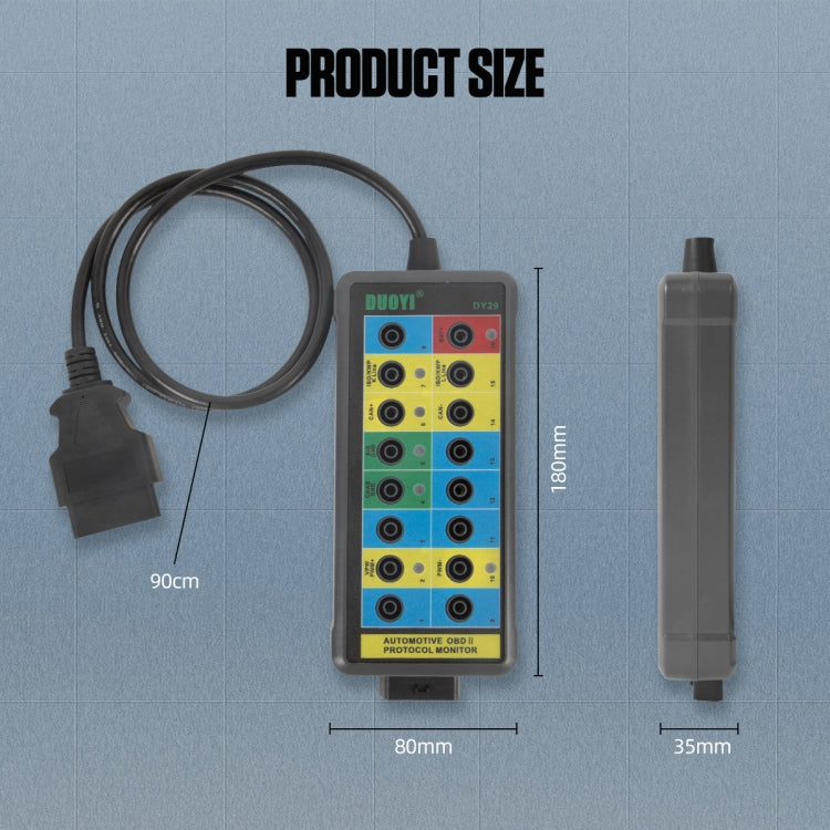 Tester per rilevatore di protocollo diagnostico OBD2 per auto DUOYI DY29, DY29