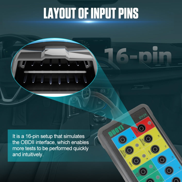 Tester per rilevatore di protocollo diagnostico OBD2 per auto DUOYI DY29, DY29
