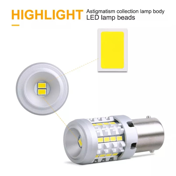 2 pezzi 1156 IC12-28V / 16,68 W / 1,39 A Auto 3020EMC-26 Indicatore di direzione a corrente costante e tensione ampia, 1156 (White Light), 1156 (Yellow Light)