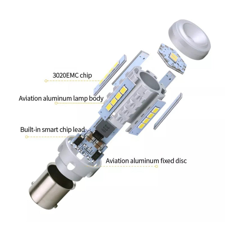 2 pezzi 7440 IC12-28V / 16,68 W / 1,39 A Auto 3020EMC-26 Indicatore di direzione a corrente costante e tensione ampia, 7440 (White Light), 7440 (Yellow Light)