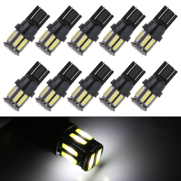 10 pezzi T10 DC12V / 0,96 W / 0,08 A Luce di ingombro per auto 10 LED SMD-7020 Perline lampada