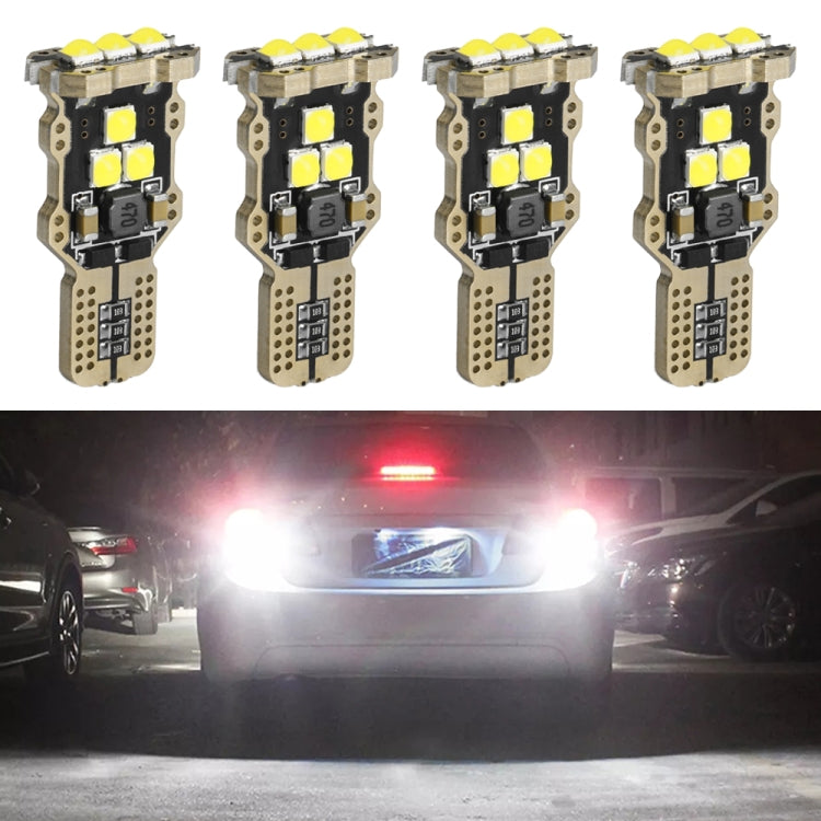 4 pezzi T15 DC12V / 1,5 W / 0,13 A / 540LM Decodifica auto Luce di retromarcia 9 LED SMD-3030 Perline lampada, 4pcs T15