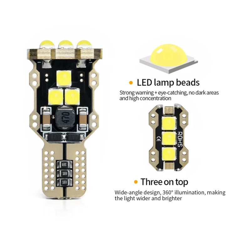 4 pezzi T15 DC12V / 1,5 W / 0,13 A / 540LM Decodifica auto Luce di retromarcia 9 LED SMD-3030 Perline lampada, 4pcs T15