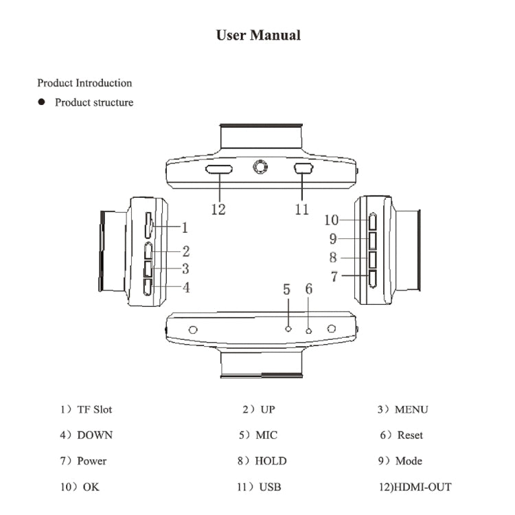 Registratore di guida per auto con visione notturna a infrarossi HD con doppia fotocamera anteriore e interna F9 per auto, Car Front and Inner