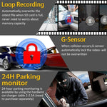 Registratore di guida per auto con visione notturna a infrarossi HD con doppia fotocamera anteriore e interna F9 per auto, Car Front and Inner