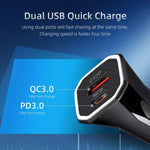 PD + QC3.0 Accendisigari per auto con caricatore rapido quadrato 2 in 1, Car Square Charger