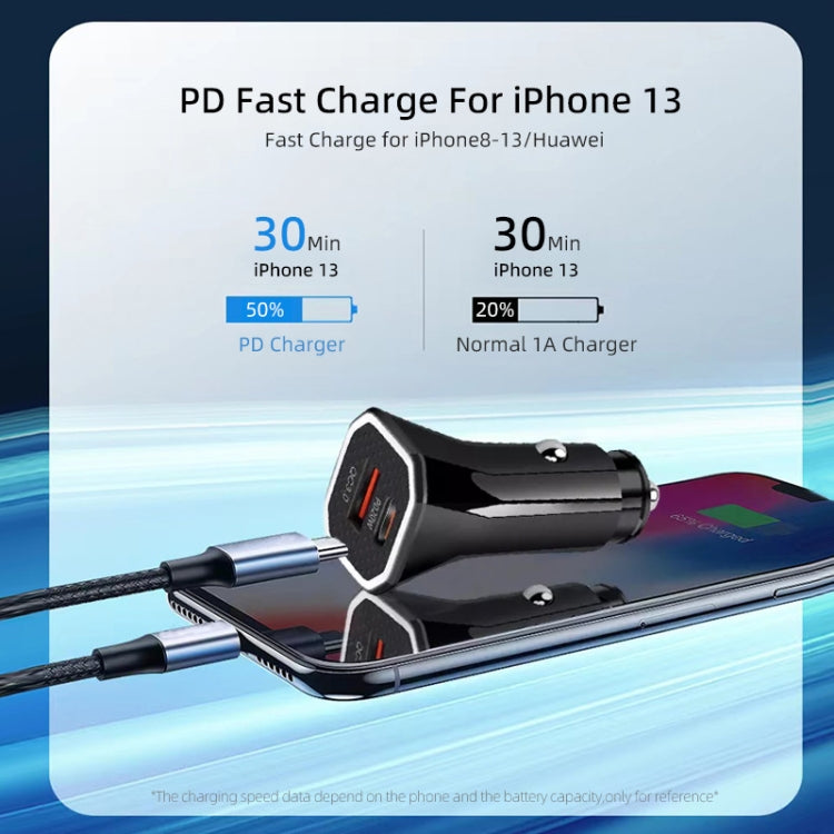 PD + QC3.0 Accendisigari per auto con caricatore rapido quadrato 2 in 1, Car Square Charger