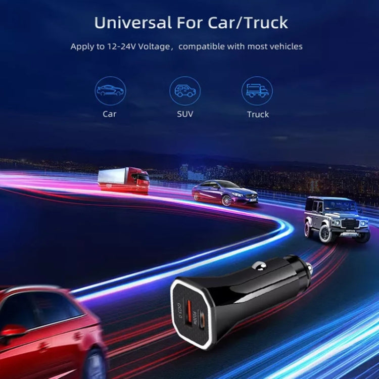 PD + QC3.0 Accendisigari per auto con caricatore rapido quadrato 2 in 1, Car Square Charger