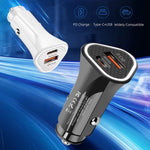 PD + QC3.0 Accendisigari per auto con caricatore rapido triangolare 2 in 1, Car Triangle Charger