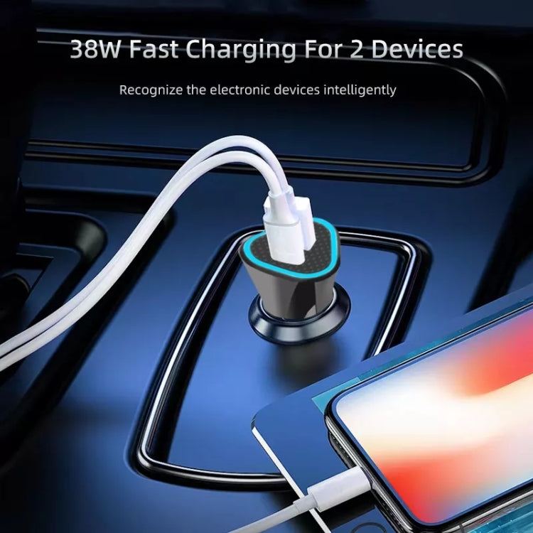 PD + QC3.0 Accendisigari per auto con caricatore rapido triangolare 2 in 1, Car Triangle Charger