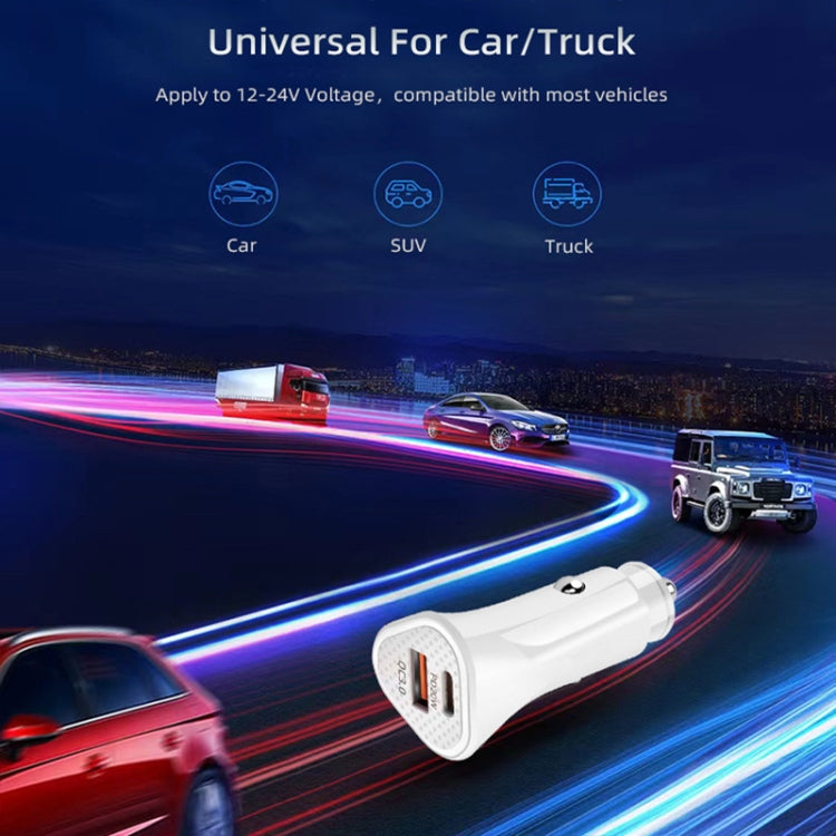 PD + QC3.0 Accendisigari per auto con caricatore rapido triangolare 2 in 1, Car Triangle Charger