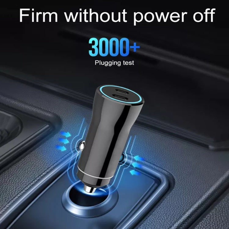 Accendisigari per auto con caricatore rapido 2 in 1 Dual PD da 2 pezzi da 40 W, 40W Black, 40W White