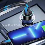 Accendisigari per auto con caricatore rapido 2 in 1 Dual PD da 2 pezzi da 40 W, 40W Black, 40W White